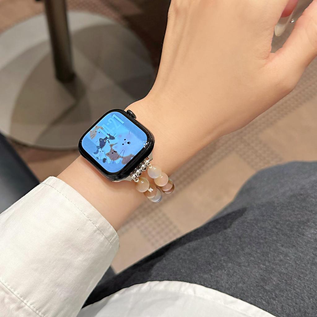 Compatible Watch Strap for Xiaomi 10 Smart Band, Huawei GT6, and Apple iWatch 11 - 89Pro Elastic Cat's Eye Design
