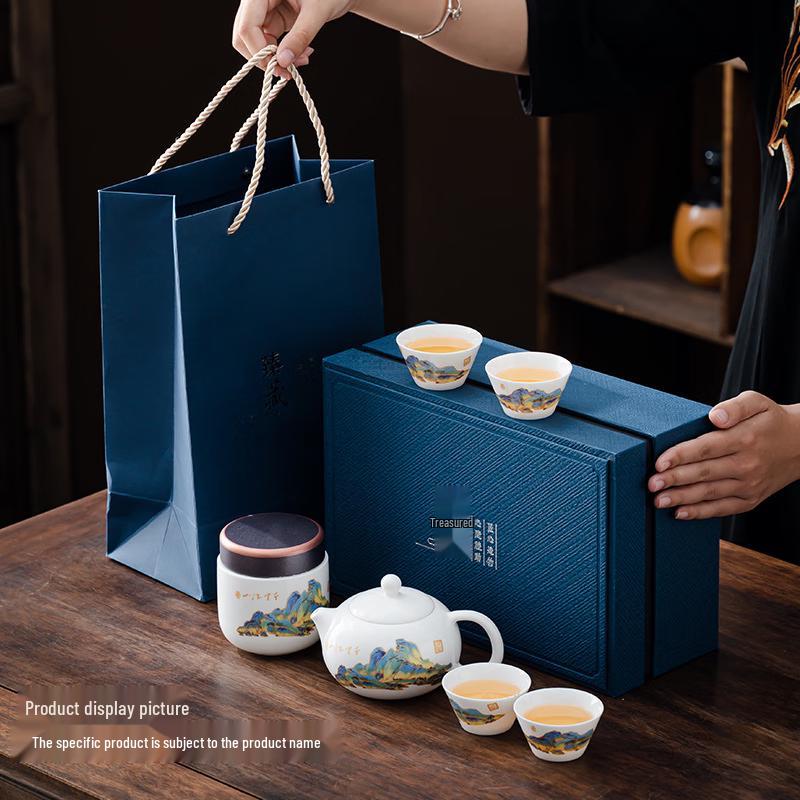 Chaxun Continuous Joy Chinese Ceramic Tea Set with Xi Shi Pot