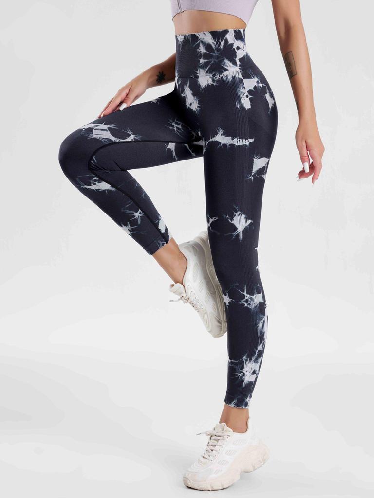 European & American Seamless Tie-dye Yoga Pants: Hip-lifting, Waist-slimming, High-Elastic Fitness Leggings