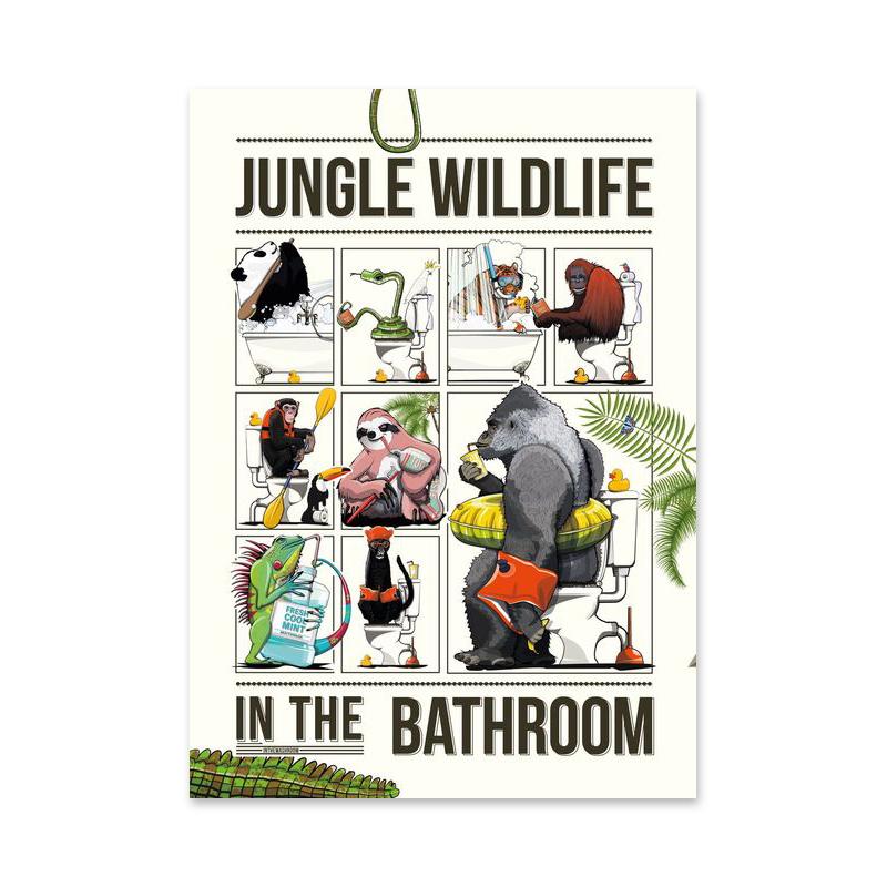 Plakaty i wydruki ze zwierzętami w stylu nordyckim do łazienki Obrazy na płótnie w stylu retro Obrazy ścienne do salonu Dekoracja domu