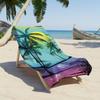 Retro Tropical Palm Sunset Beach Towel Patterned Sunscreen And Windproof Suitable For Swimming Pool Camping Travel Blanket