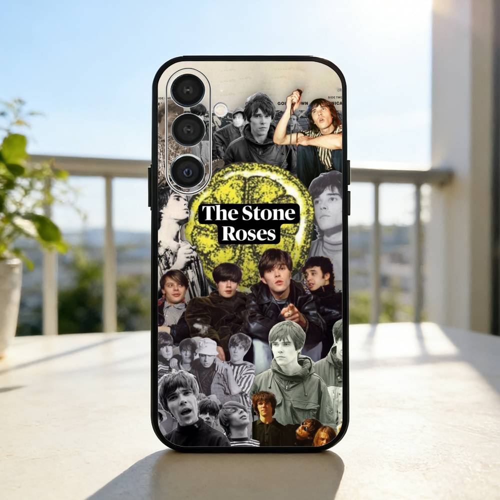 Band The S-Stone R-Roses Phone Case For Samsung A73,72,71,A52,51,40,41,A22,A32,31,A13, Soft Black Shell