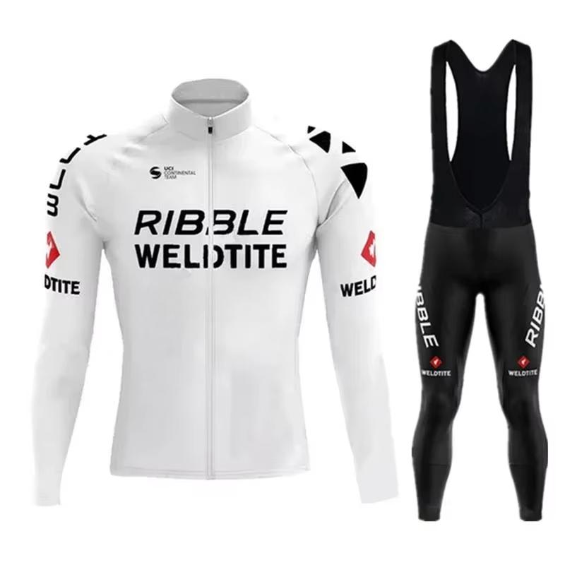 2026 White  Cycling Jersey Set Ribble Weldtite Cycling Clothing Autumn Men Road Bike Shirt Bicycle Tights Mtb Maillot Culotte
