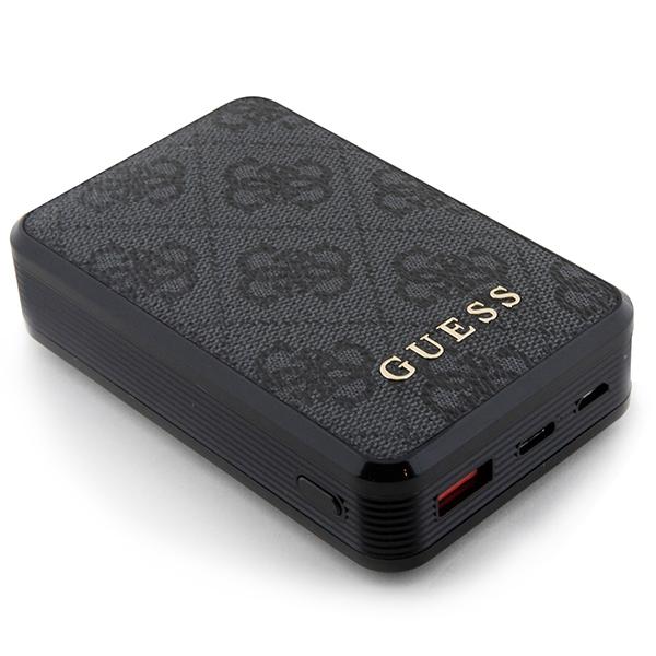 Guess Powerbank 18W Gupb10Dp4Gegk10000Mah Czarny/Black 4G Leather Metal Logo