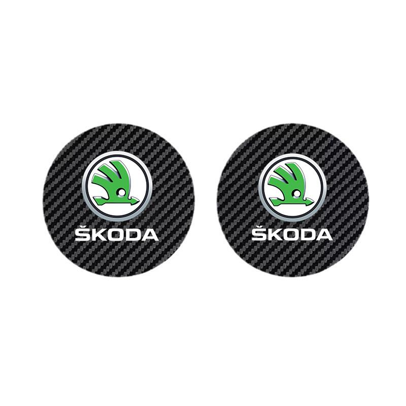 CGS1 Car Coaster Waterproof Non-Slip Mat Water Cup Slot Decorate For Skoda Octavia 2 3 Fabia A7 Rapid Superb Kamiq Kodiaq Accessories