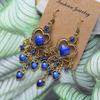 Bohemian Drop Dangle Heart Earrings For Women Vintage Rhinestone Acrylic Gold Color Ethnic Boho Jewelry Earings Pendientes Mujer