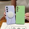 Fashion Colorful Silicone Magnetic Phone Case for Samsung Galaxy A57 A37 A27 A17 A07 A56 A16 A36 A26 A55 A35 A15 Wireless Charge Camera Protect Cover