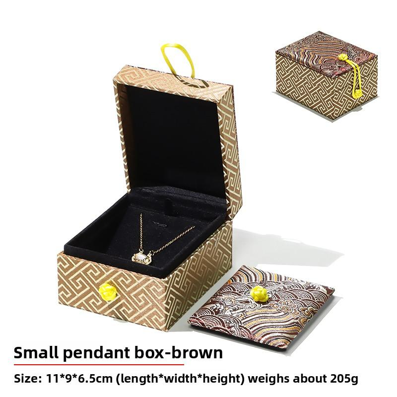 Modern Square Embossed Design Jewelry Storage Box for Necklaces Bracelets Brocade Cloth Luxury Gift Elegant Packaging Box