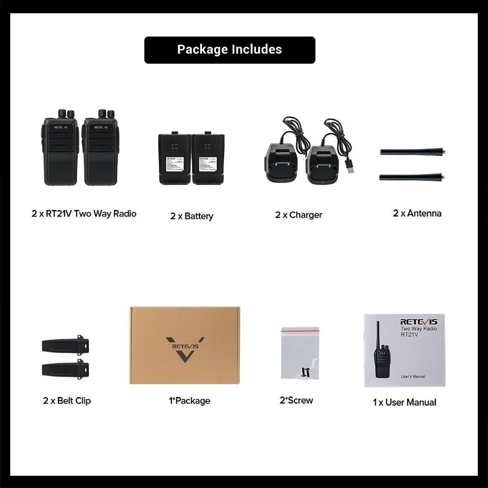 Rt21v Vhf Walkie Talkie 2w Große Reichweite Lizenzfrei Vhf Radio Murs 5 Kanäle USB-Ladegerät Zweiwegradio für Outdoor-Aktivitäten Alarm Vox
