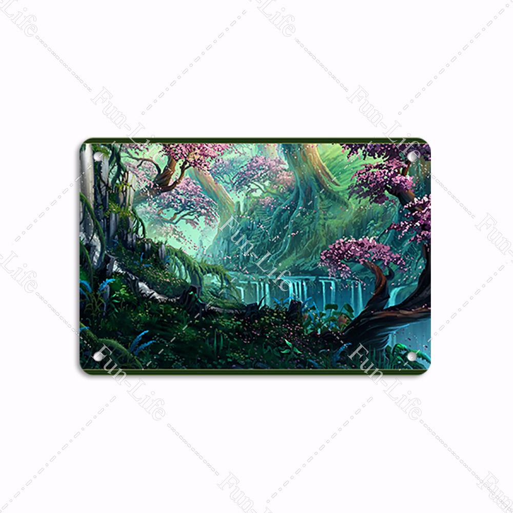 Forest Plate Poster Bird Vintage Home Decor Colorful Tree Retro Metal Tin Signs Pub Car Garage Wall Art Home Decor 20x30cm