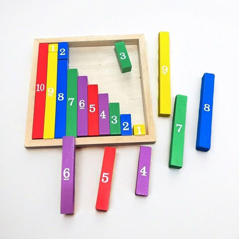 Bastoncini Colorati in Legno per l'Apprendimento della Matematica, Bastoncini Lunghi e Corti per Contare, Ausilio Didattico per la Matematica