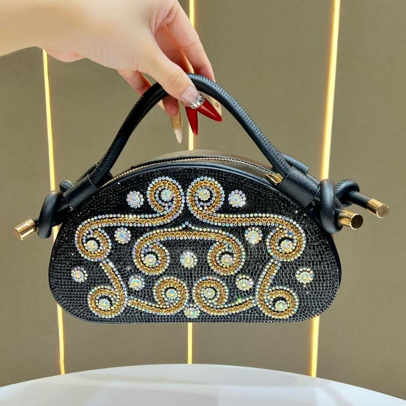Dinner Bag, Ladies' Handbag, Diamond-encrusted Banquet Clutch, Evening Dress Bag, Water Diamond Women's Bag