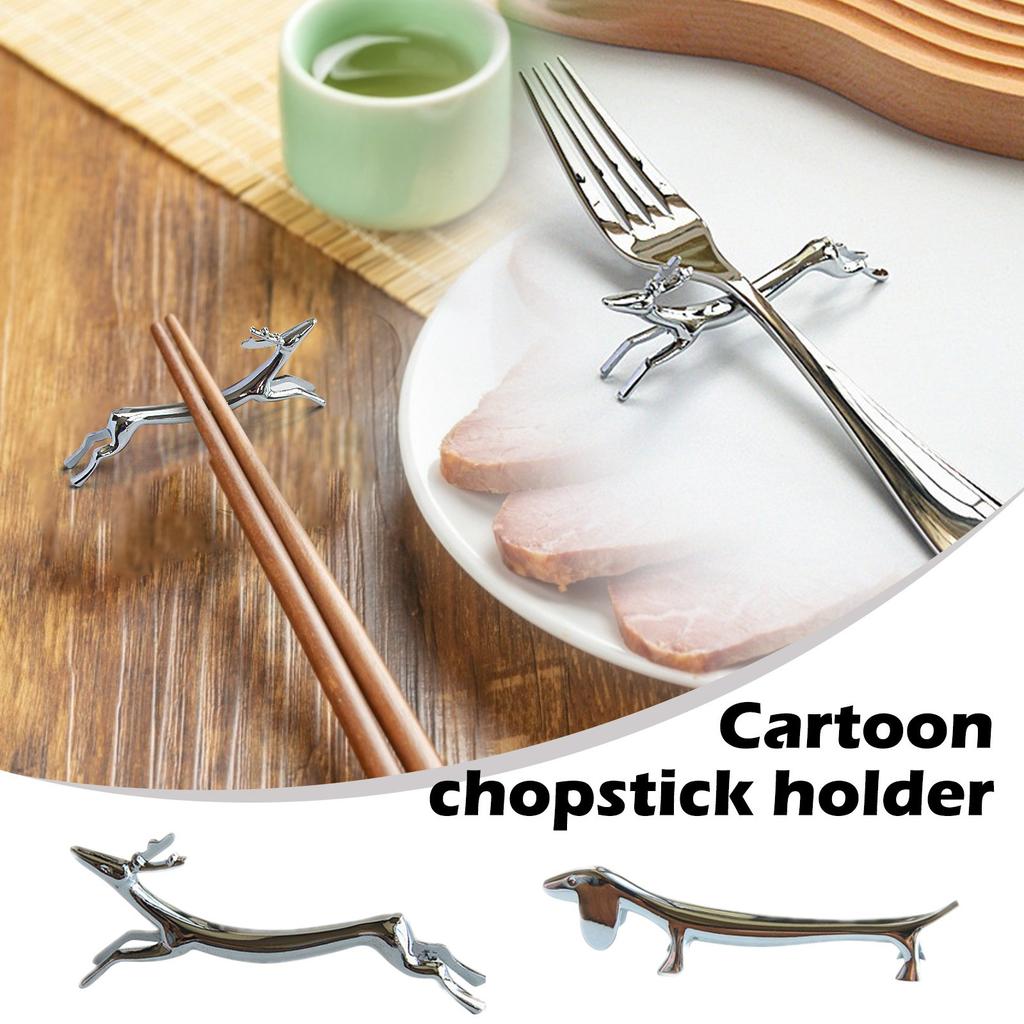 Chopsticks Holder Rest Pillow Alloy Chopstick Rack Stand For Spoon Fork Knife Tableware Brush Home Kitchen Table Decoration