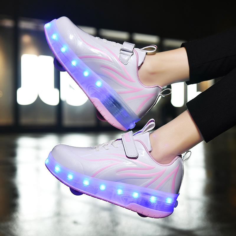 Inline Skates with LED Lights for All Ages - Single Wheel Roller Shoes for Men, Women, and Children
