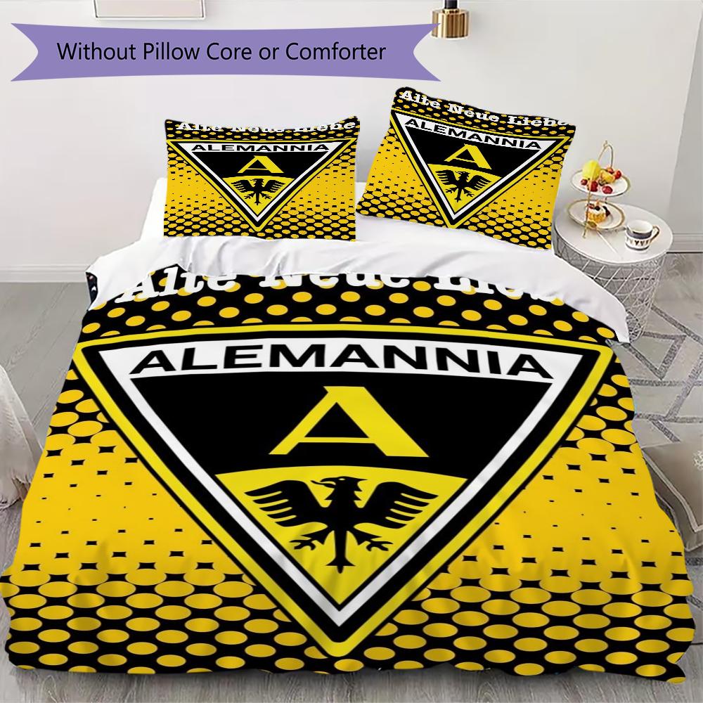 Alemannia Aachen Pattern Bedding,Quilt Set Quilt Cover Pillowcase Home Birthday Gift(1 * duvet cover + 2 * pillowcase, without core)_lx