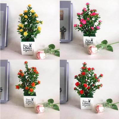 Artificial Flowers Plant In Pot Adds Natural Touch To Home Office Space