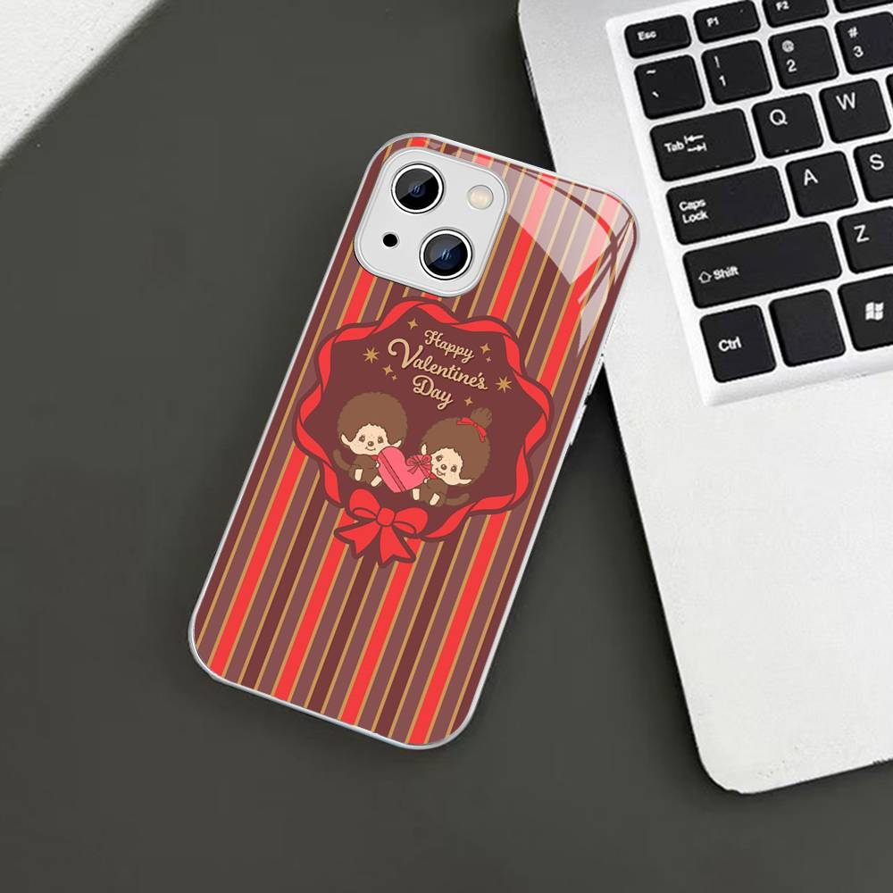 

Cute M-Monchhichi Fashion Tempered Glass For Iphone 14 13 12 11 Pro Mini XS MAX 14Plus X XS XR Cover iphone 14