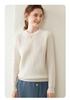 Women's Striped Cashmere Sweater - 2024 Autumn/Winter, Round Neck, Gentle Style, Loose Fit & Slimming, Short.
