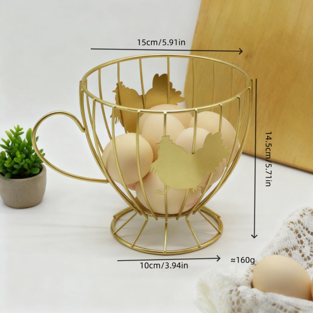Fashion Iron Egg Storage Basket Hollowed-out Creative Coffee Capsule Holder Large Capacity Egg Storage Rack Home Decor