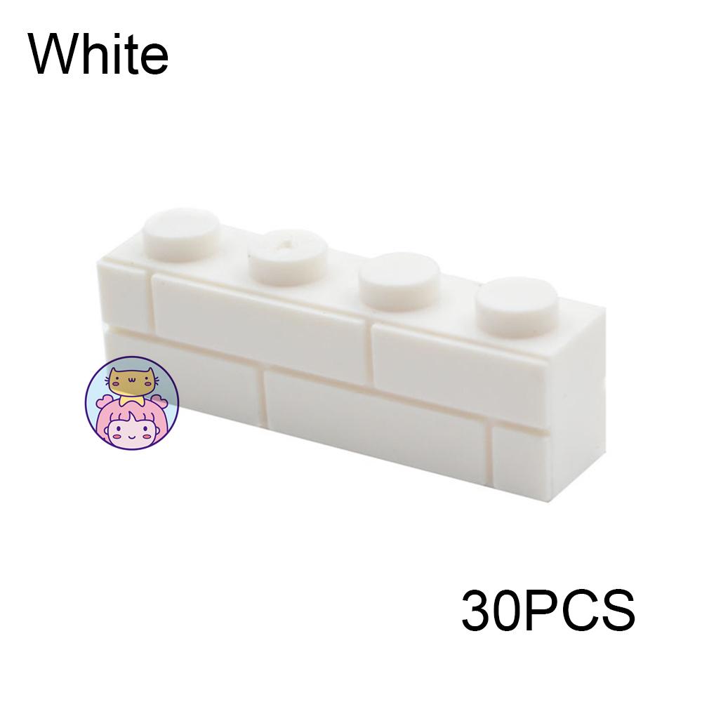 30pcs Wall Striped Bricks MOC 1x4 Building Blocks Toys Palace Castle Creative Figures Military House Wall Transparency Parts