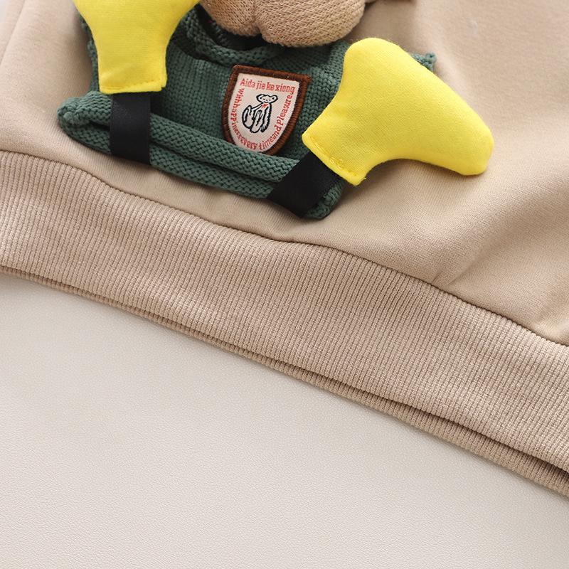 Yihow Boys' 3D Bear Sweatshirt Set - Spring/Autumn Kidswear