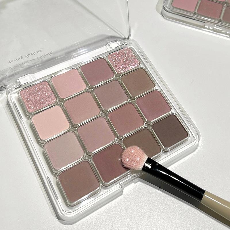 Sechzehnfarbige Sonnenuntergangs-Magie Lidschattenpalette Perlmutt Matt Erdfarben Koreanisches Make-up Lidschatten
