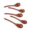 5Pcs Wooden Soup Spoon with Curved Handle Multi Purpose Rice Scoop for Home Kitchen(Paint Color )