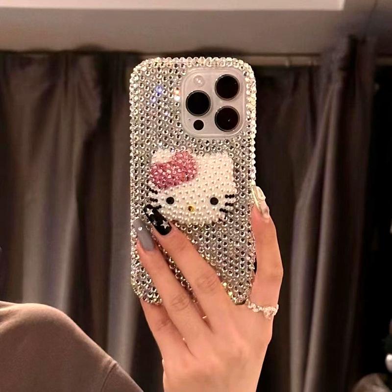 Goddess Rhinestone Sticker for iPhone 17 Pro Max/16/13/11 - Luxury Diamond Anti-Fall Case