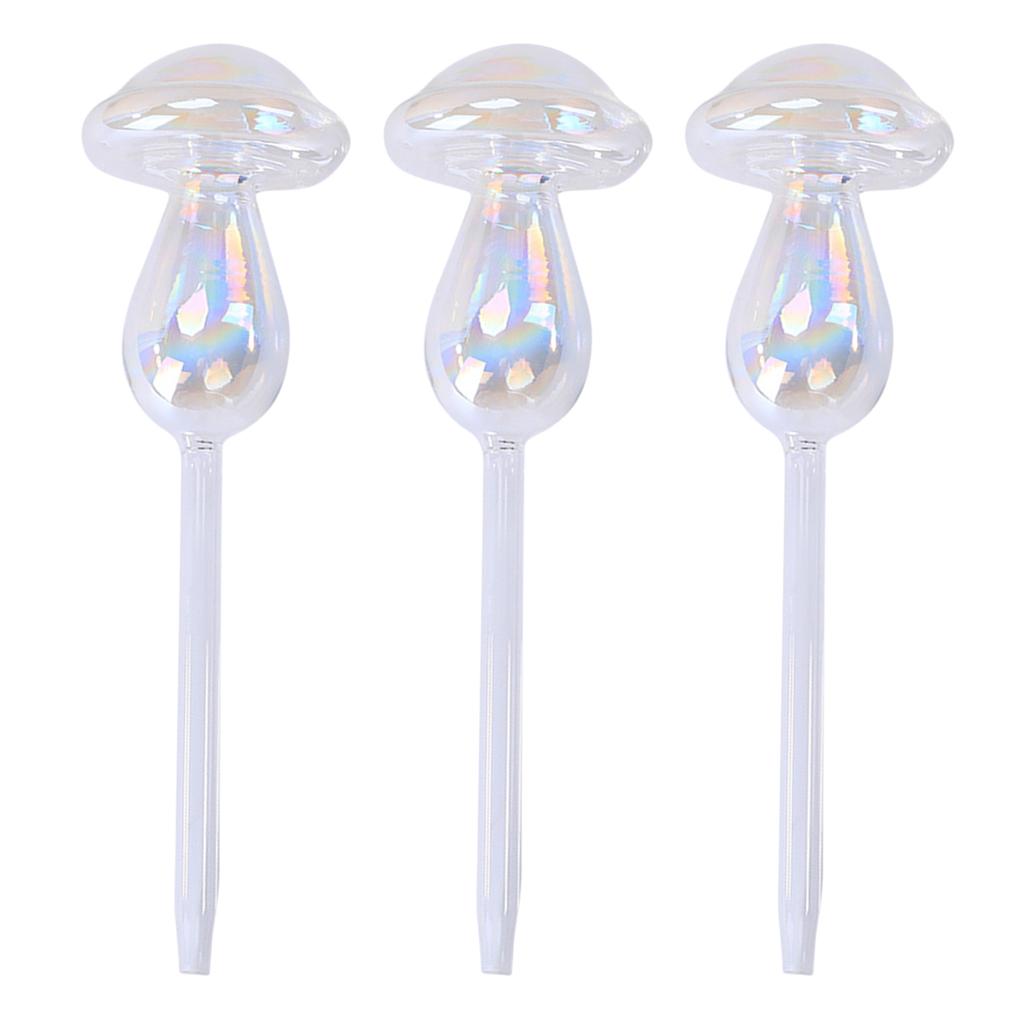 Pack of 3 Glass Plant Self-Watering Bulb Automatic Watering Planter Insert Mushroom Watering Globes Device Potted Plant
