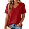 Women's V-Neck Printed Blouse, Lightweight Spring Summer Top