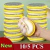5/10 Pcs Yuanbao Towel Double-sided Circular Dishwashing Sponge Thickened And Absorbent For Household Cleaning