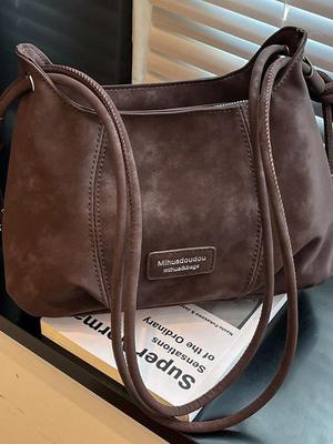 Damen Wildledertasche mit großem Fassungsvermögen: 2025 Herbst/Winter Lässige Schulter-Crossbody-Pendler-Tragetasche und Rucksack