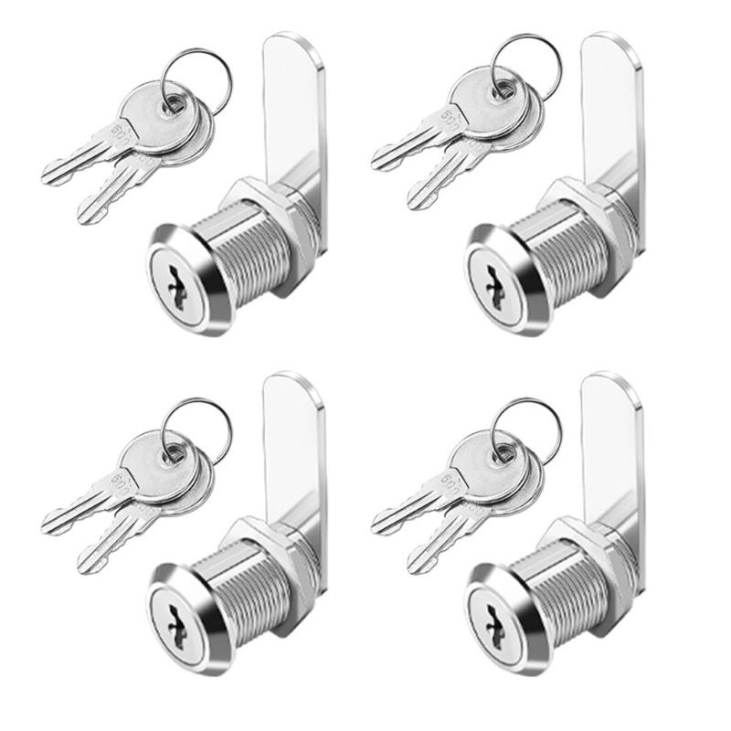 4 Set Mailbox Lock  Cylinder Cams Lock with Key  Cupboard Door Lock Quick Fixing Upgrades for Office Cabinets &  Door
