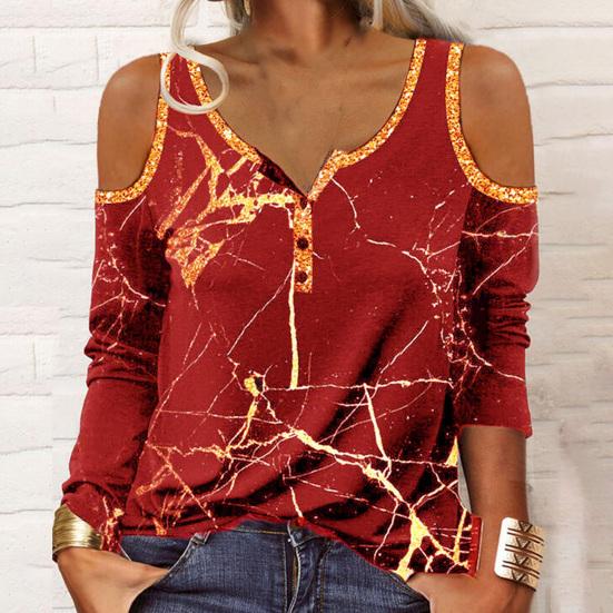 

Женская повседневная женская рубашка с V-образным вырезом и открытыми плечами