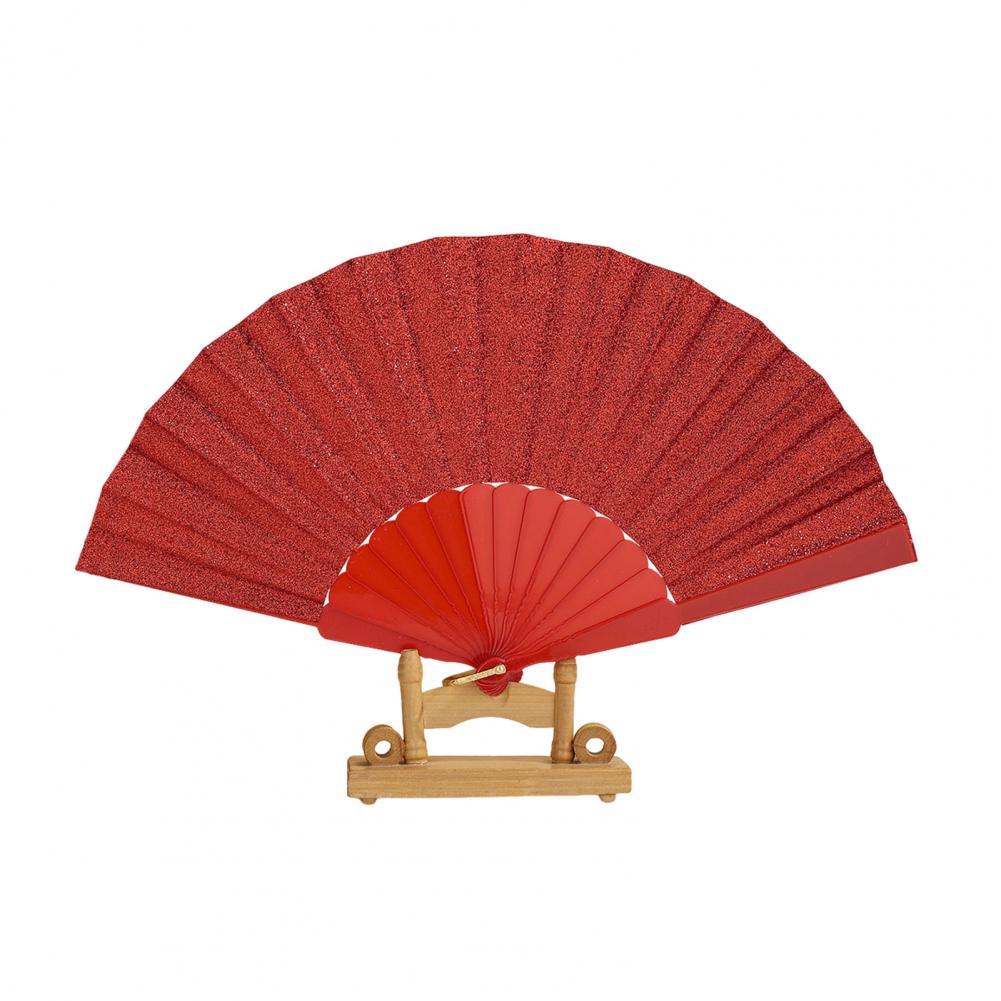 Portable Folding Fan Glitter Powder Folding Fan with Plastic Ribs Portable Summer Handheld Fan Dance Performance Decoration