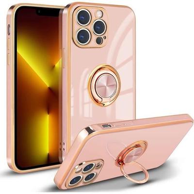 Protective Case - E.F.CONNECTION - for iPhone 13 Pro - Flexible - Gold Edge - Shockproof - Scratch-Resistant