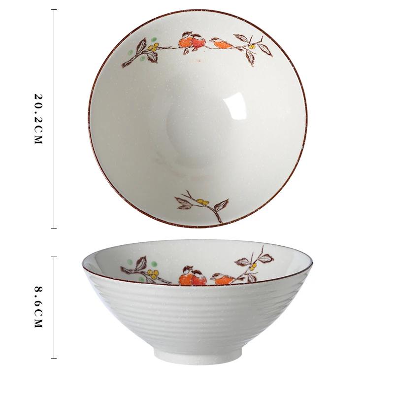 Japanese Vintage Porcelain Bowl Creative Homehold Lamian Noodles Instant Noodle Bowl Vegetable Salad Rice Soup Bowls Kitchenware