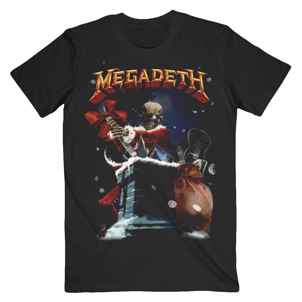 Men's Megadeth Santa Vic Chimney Slim Fit T-shirt Large Black