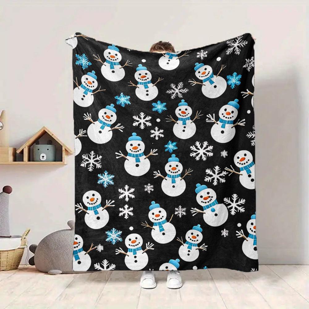 1pc Snowman Pattern Blanket Warm, Cozy, And Soft, Suitable for Sofas, Beds, Cars, And Office Use.Perfect for Camping And Travel, Making It a Great Gif