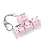 MAIMOOO Keychain Tester Fingertip Toy And Stress Reliever Cute Pink Glowing Cat Mini Keyboard Pendant (Translucent/Opaque).