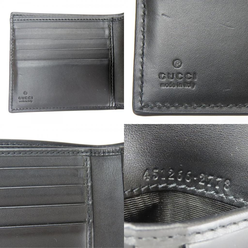 Used GUCCI Bifold Wallet 451266 King Snake Print GG Supreme Canvas Black Red Series