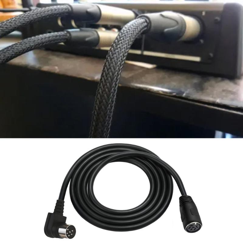 90 Degree DIN 6Pin Male to Female Sound Video Cable Terminal Cable for Sound Microphone Guitar Digital Equipment