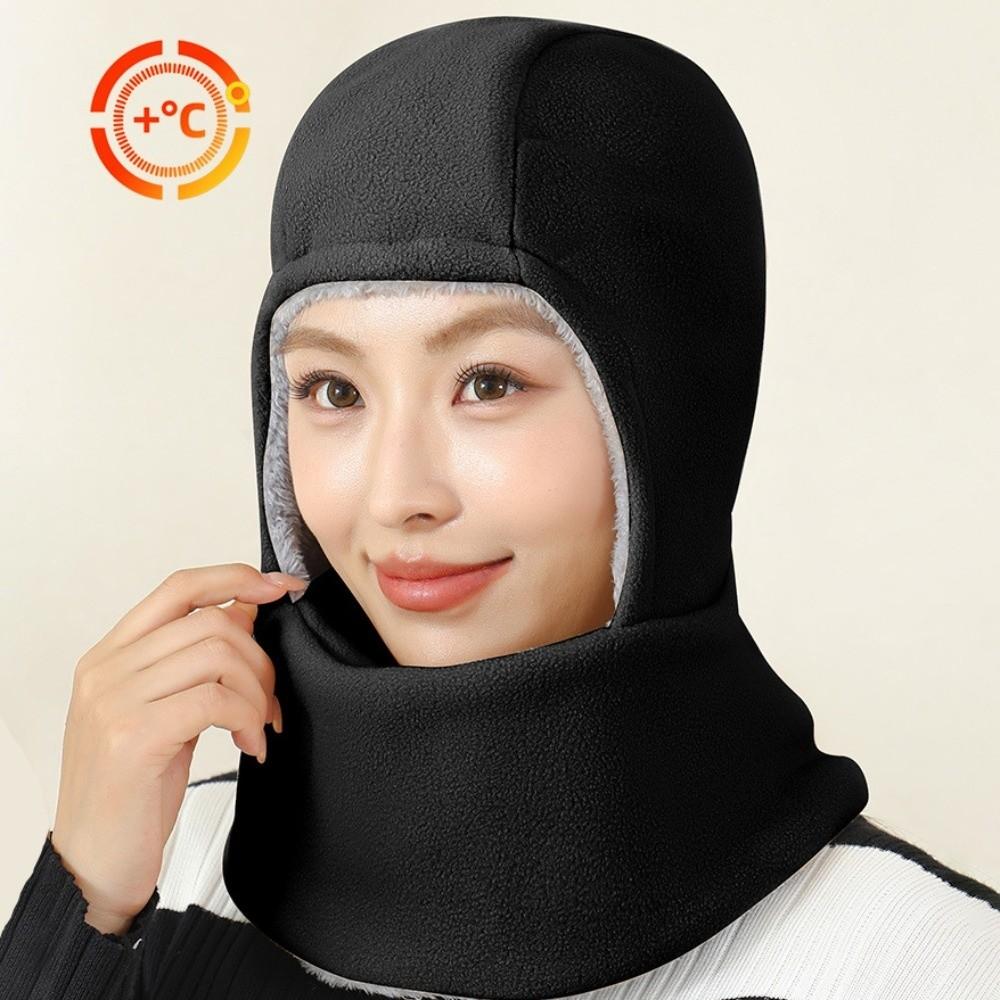 Fleece Warm Hat Mask Cold-proof Ski Windproof Cap Winter Warm Hat Balaclava Cycling Cap  Women Men