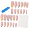New Removable Wearable Rainbow French Nail Patches Nail Art Finished Fake Nail Long Nails