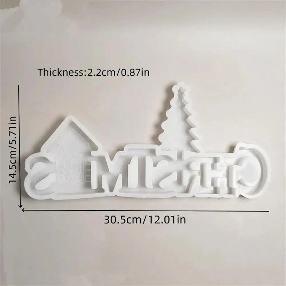 Christmas English Letter Ornament Decoration Cement Gypsum Mold DIY Silicone Mold Christmas Atmosphere Decoration