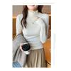 Lace Patchwork Half High Neck Base Sweater for Women, Autumn and Winter Thread Slim Fit Sweater, Lace Knit Sweater, Inner Top