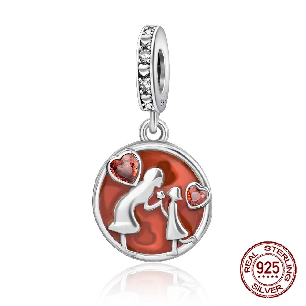 Red Color Series Charms Beads Copper Blood Heart Love Car Strawberry Fruit Dangle Fit Original Bangle Bracelet Diy Jewelry