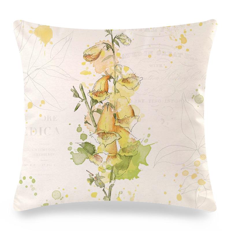 Watercolor roses flowers Digital printing short plush pillow covers for car sofa office cushion cover home goods 60x60cm