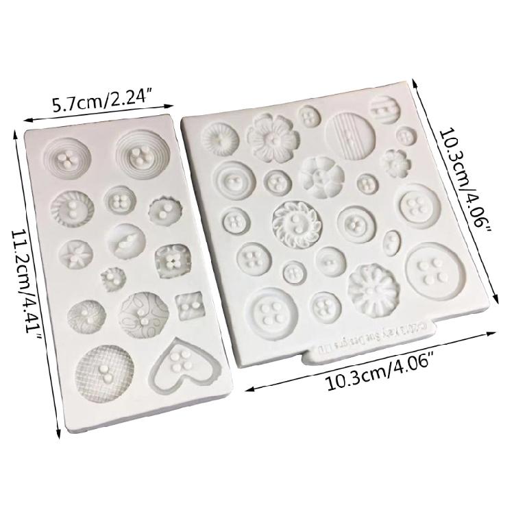 Exquisite Button Shape 3D Fondant Chocolate Candy Molds Polymer Craft DIY Molds