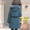 Mom's Mid-Length Autumn Winter Down Cotton Coat - New Style Plus Velvet for Middle-Aged & Elderly Women